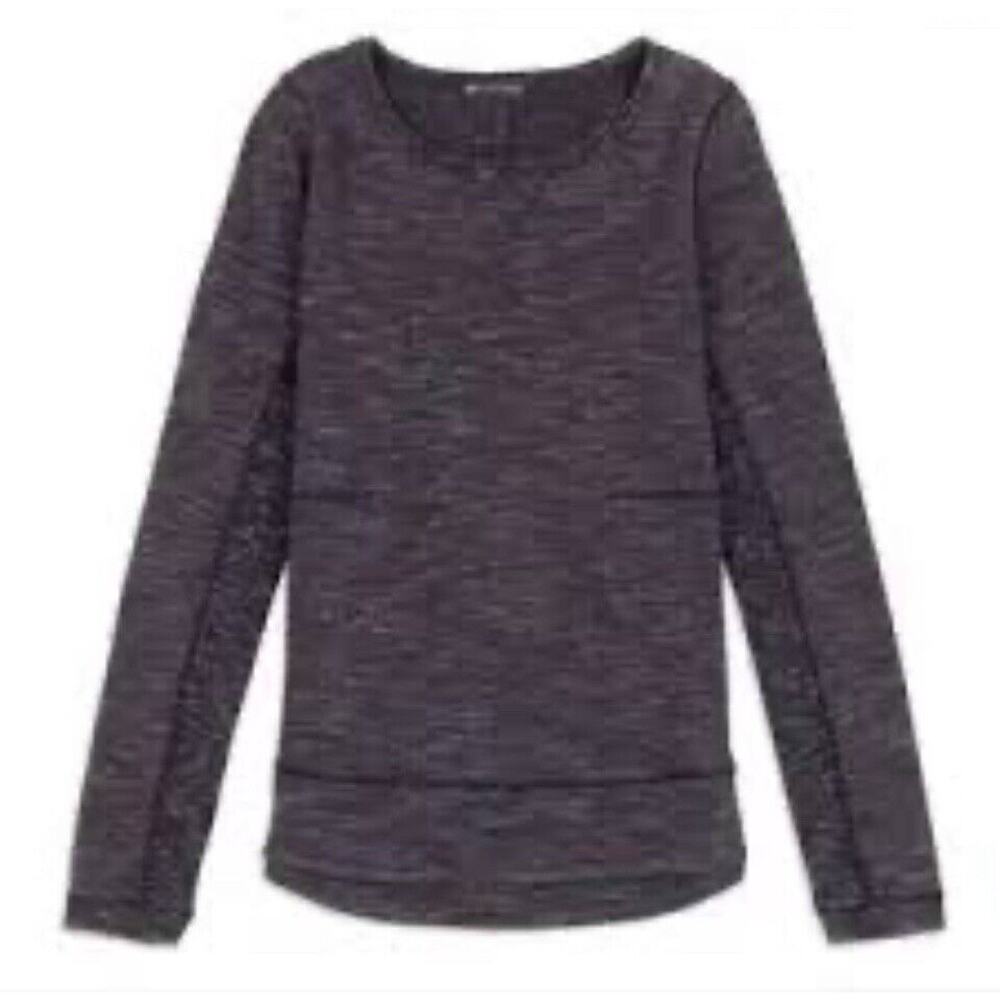 LULULEMON Sweatshirt Womens Size 6 Gray Crew Neck Kangaroo Pocket Pullover Yoga